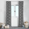 Bacati - Check Plaids Printed Black Cotton Printed Single Window Curtain Panel - 3 of 4