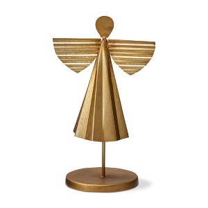 tag Metal Angel Decor - Small Decorative Sculpture for Holiday and Christmas, Gold Aluminum, 6"L x 4"W x 10"H - 1 of 2