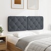 vidaXL Hanging Upholstered Headboard Cushion in Dark Gray Velvet - 53.9" Wall-Mounted Pillow with Foam Filling for Bed Comfort and Design - 4 of 4