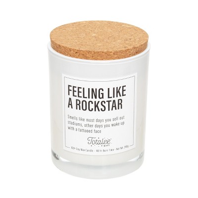 Totalee Gift Feeling Like a Rockstar Soy Candle Wax White 7.76 oz Burn Time: 40