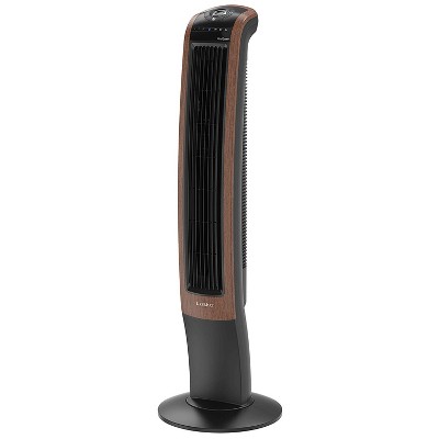 Lasko T42905 42 Inch 3-Speed Wind Curve Woodgrain Electric Slim Tall Standing Oscillating Tower Fan with Bluetooth Control and 7-Hour Timer