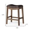 HomeRoots 26" Brown Faux Leather and Solid Wood Backless Counter Height Bar Chair - 3 of 4