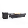 60-Inch Outdoor Gas Fire Pit Table, Modern Stone Design with Rain Cover - 3 of 4