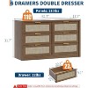 6 Drawer Rattan Dresser for Bedroom, Natural Dresser with Gold Metal Handles - 2 of 4