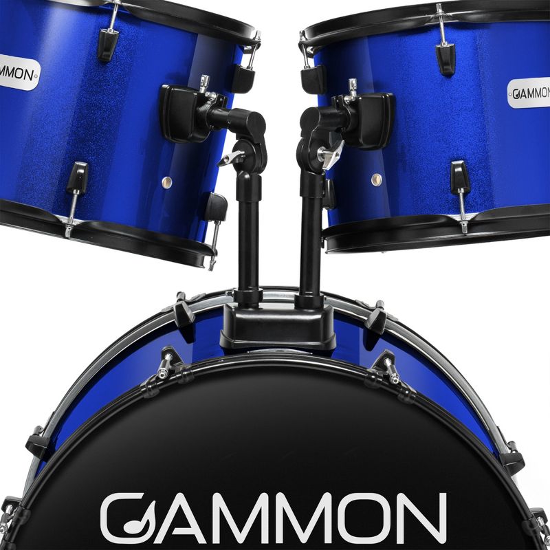 Gammon Percussion 5-Piece Complete Adult Drum Set - Full Size Beginner Kit w/ Stool & Stands, 5 of 8