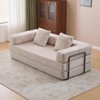 Flannel Convertible Floor Sofa Bed - Comfortable Futon Couch with Pillow Back Support and Armrests for Living Room & Bedroom - 2 of 4