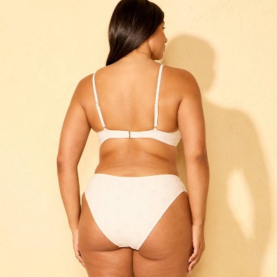 Shade & Shore Women's Eyelet Mid-Rise High Leg Cheeky Coverage Bikini Bottom - Shade & Shore™ Cream L — фото 5