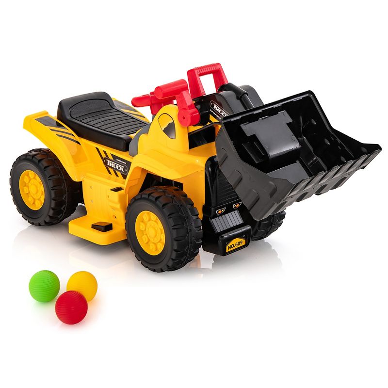 Costway 6V Electric Kids Ride On Bulldozer Pretend Play Truck Toy with Adjustable Bucket, 1 of 6