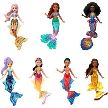 Disney The Little Mermaid Ariel and Sisters Small Doll Set with 7 Mermaid Dolls