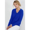 JENNIE LIU Women's 100% Pure Cashmere Long Sleeve Pullover V Neck Sweater - 3 of 3