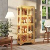HOMSEE Wooden Display Cabinet with LED Lights, Glass Doors & Metal Handles Bookshelves Curio - 3 of 4