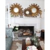 35.5" Round Wood Sunburst Wall Mirror Gold Finish - Storied Home - image 4 of 4