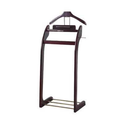 Proman Products - Windsor Executive Wardrobe Valet, Mens Valet Stand, Accessory & Clothes Organizer (Mahogany)