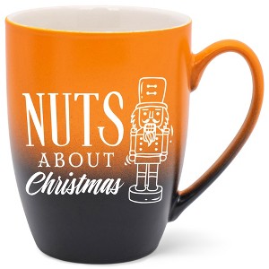 Elanze Designs Nuts About Christmas Two Toned Ombre Matte Orange and Black 12 ounce Ceramic Stoneware Coffee Cup Mug - 1 of 4