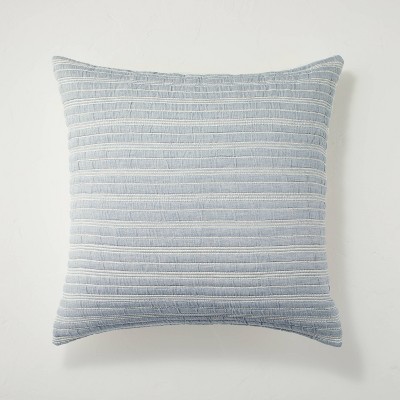 Euro Alternating Stripe Matelassé Pillow Sham Blue - Hearth & Hand™ with Magnolia