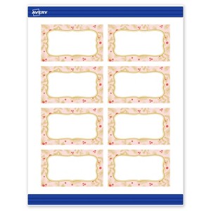 Avery Business Cards, 2" x 3.5", Gold-Pink Berries, Matte, 80ct - 1 of 4