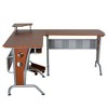 HOMCOM L-Shaped Corner Computer Office Desk Workstation with Elevated Shelf, Rolling Keyboard Tray, & Convenient CPU Stand - 4 of 4