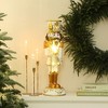 LuxenHome Lighted White and Gold Nutcracker Soldier with Scepter, Battery-Op Christmas Decor - 2 of 4