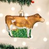 Old World Christmas Blown Glass Christmas Ornament, Brown Dairy Cow - 3 of 3
