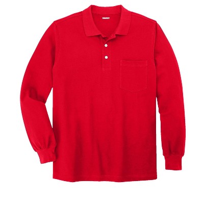 KingSize Men's Big & Tall Long-Sleeve Shrink-Less Piqué Polo