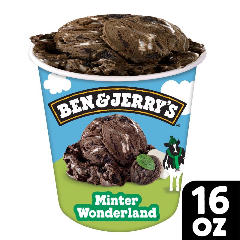 Ben &#38; Jerry&#39;s Minter Wonderland Dark Chocolate Mint Ice Cream - 16oz, 1 of 12