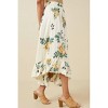 Women's Romantic Floral Bubble Hem Satin Midi Skirt - Hayden LA L - 2 of 4