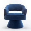 SEYNAR Modren Velvet 360 Degree Swivel Accent Arm Barrel Chair Set of 2 for Living Room - 4 of 4