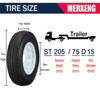 ST205/ Trailer Tires, 5 Lug on 4.5", 6PR Load Range C, 15in Fuel-saving Designed Trailer Tires 205 75 15 forHorse/Farm/Hauler Trailer(Pack of 2) - 4 of 4