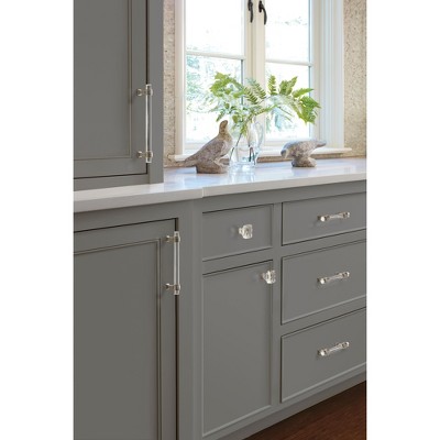 Glacio 5-1/16" Clear Glass and Gunmetal Cabinet Pull