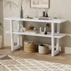 KWPZQEB Narrow Console Table with Marble-Effect Top, Farmhouse Entryway Table with Storage Shelf & Hollow Legs, Sofa Table for Living Room, Hallway - 3 of 4