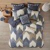 Sapphtopaz Duvet Cover Sets Bedding Sets Reversible Chevron Print Solid Color Back 3 Piece 1 Duvet Cover, 2 Pillow Shams - 2 of 4