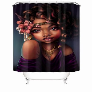 Flower Girl Shower Curtains for Bathroom Waterproof Fabric Bath Curtain Durable Soft Stylish Bathroom Decor 72x72 Inch - 1 of 1