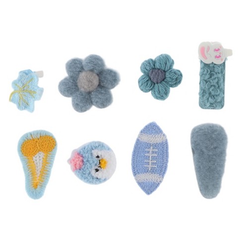 Unique Bargains Girl's Fashion Cute Flowers Hair Clips Blue 8 Pcs : Target