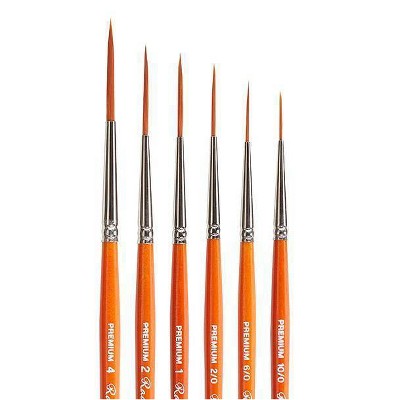 Kingart 6ct Radiant Script Liner Brush Set