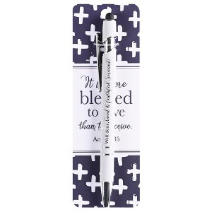 Dicksons W-542 Well Done, Good And Faithful Servant White 6 Inch Pen Faith Inspiring Pen and Book card Set - 1 of 2