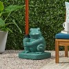 GDFStudio Andy Outdoor 60 lbs Concrete Frog Shape Umbrella Base, Green - 2 of 4