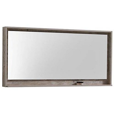 Kube Bath Bosco 60Inch Framed Mirror With Shelve - Nature Wood Finish