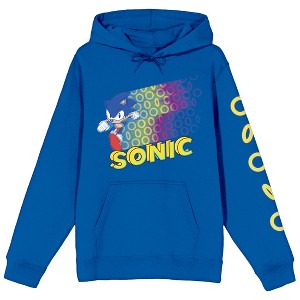 Sonic the Hedgehog In Action Women's Royal Blue Adult Hoodie - 1 of 4