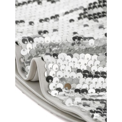 INSPIRE CHIC Women's 1 Button Long Sleeve Party Sequin Sparkle Shawl Collar Jackets Silver Medium — фото 5