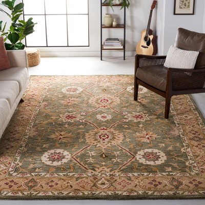 Tan and Ivory Hand-Tufted Wool Area Rug 8' x 10'