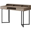 Vynxaria Modern 48" Brown Laminate Computer Desk with Black Metal Frame Storage Drawers for Home Office Laptop Work - 2 of 4