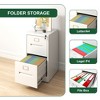KWPZQEB File Cabinet, Locking Filing Cabinet, Metal Vertical Filing Cabinets for Home Office Organizer Letters/Legal/A4, Space-Saving Design - 3 of 4