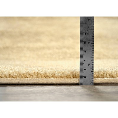 Beige Nylon Traditional 3-Piece Washable Bath Rug Set