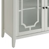 ORRD White Console Cabinet with Glass Doors - Modern Entryway Table with Storage Shelf & Wood Tapered Legs - 2 of 4