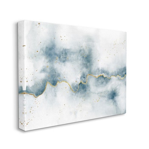 Stupell Industries Abstract Cloud Splatters White Blue Gold