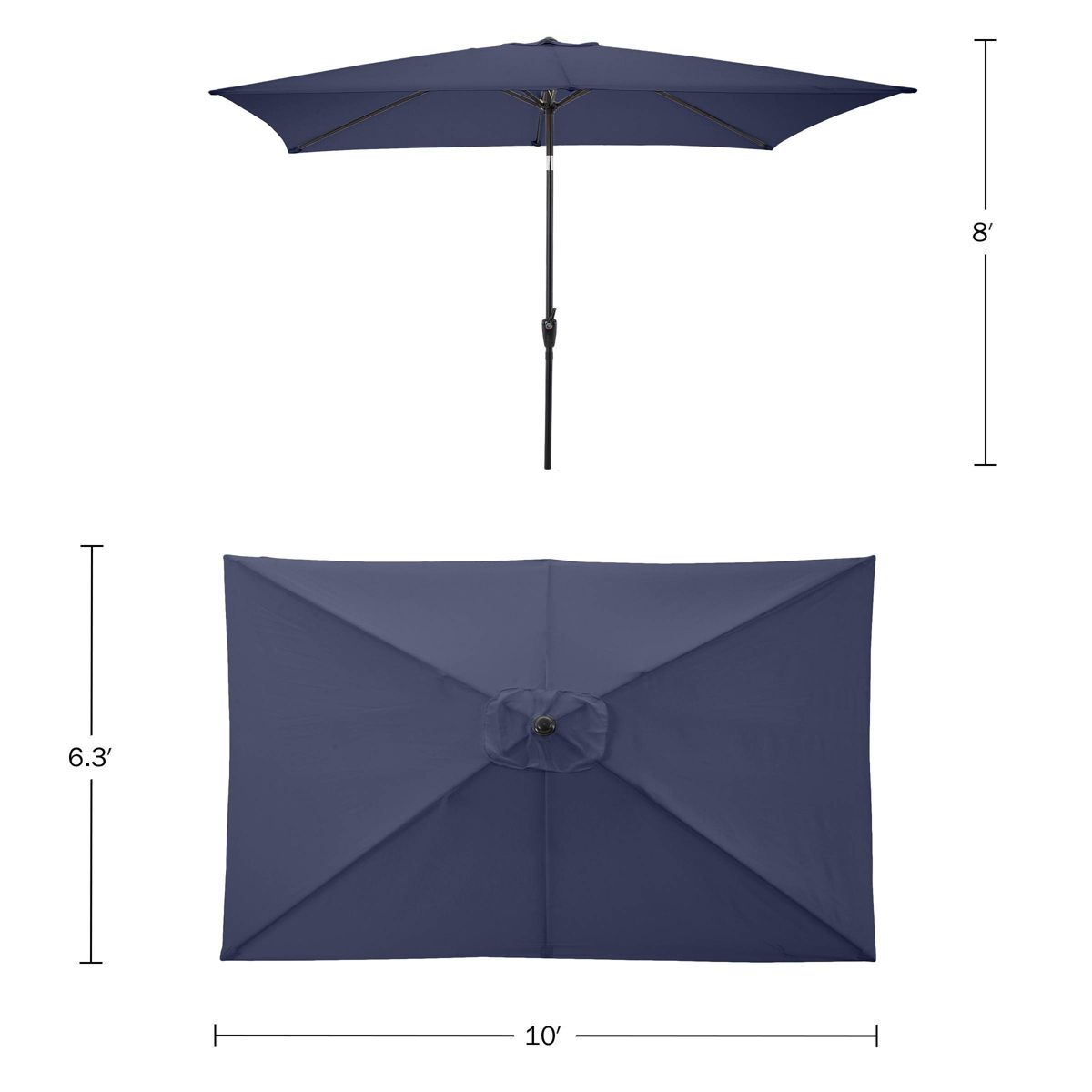 Alaterre Furniture 8pc Outdoor Patio Dining Set, Okemo Table with 10' Rectangular Umbrella - thumbnail 8
