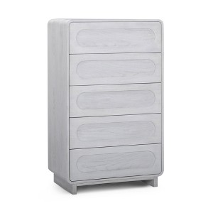 Tenley Mid-Century 5-Drawer Chest Dresser in White - Teamson Home:  Push-Open Drawers, Wooden Construction with Real Oak Veneer : Target