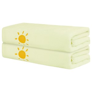 Unique Bargains Quick Dry Low Linting Bath Towels 2 Pcs - 1 of 4