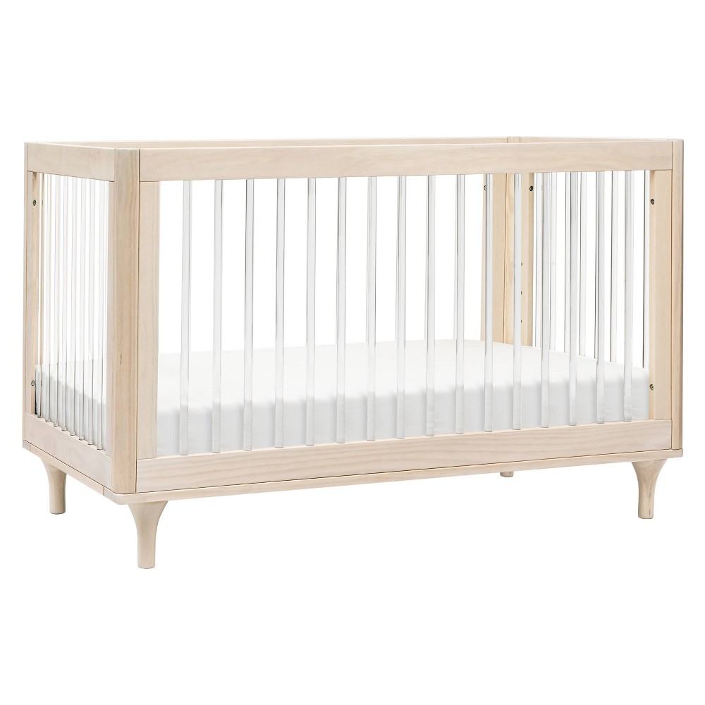 Babyletto Lolly 3-in-1 Convertible Crib with Toddler Rail - Washed Natural/Acrylic -  89057145