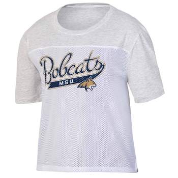 NCAA Montana State Bobcats Women's White Mesh Yoke T-Shirt